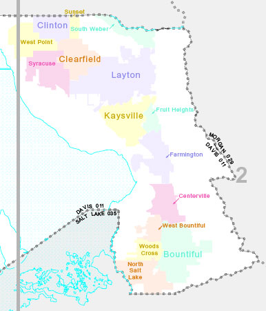 map of the cities within Davis County Utah